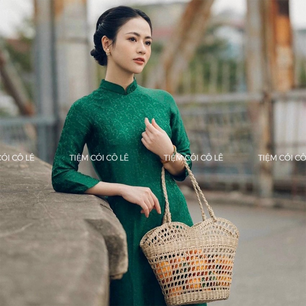 Làn cói tim đan thưa, túi xách đi biển phụ kiện decor chụp ảnh lookbook - Tiệm Cói Cô Lê