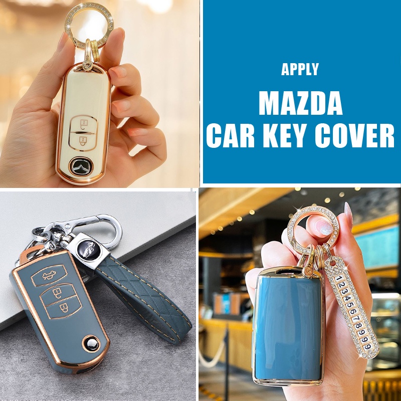 Vỏ Bảo Vệ Chìa Khóa Xe Hơi Mazda 2 3 5 6 2017 Cx-4 Cx-5 Cx-7 Cx-9 Cx-3 Cx 5 2 Nút Gấp MX-5 Thông Minh Phụ Kiện Mazda