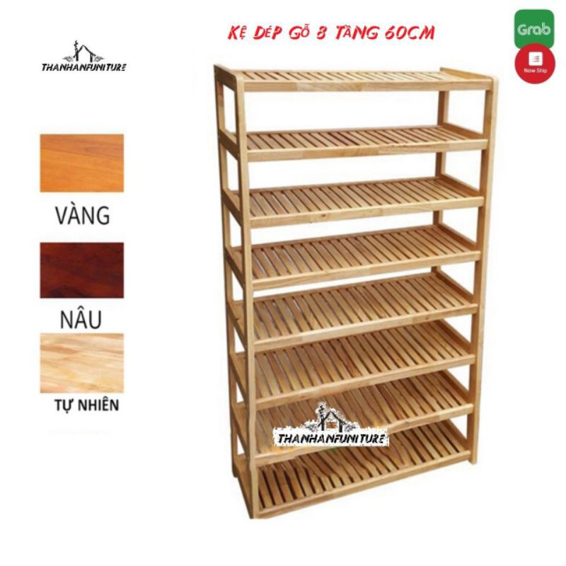 Kệ dép gỗ 8 tầng rộng 60cm