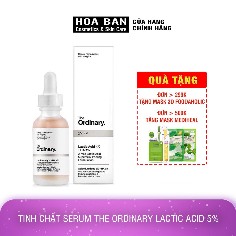 Tinh chất AHA The ordinary Lactic Acid 5% / 10% + HA  tẩy da chết hóa học, sáng da, đều màu da