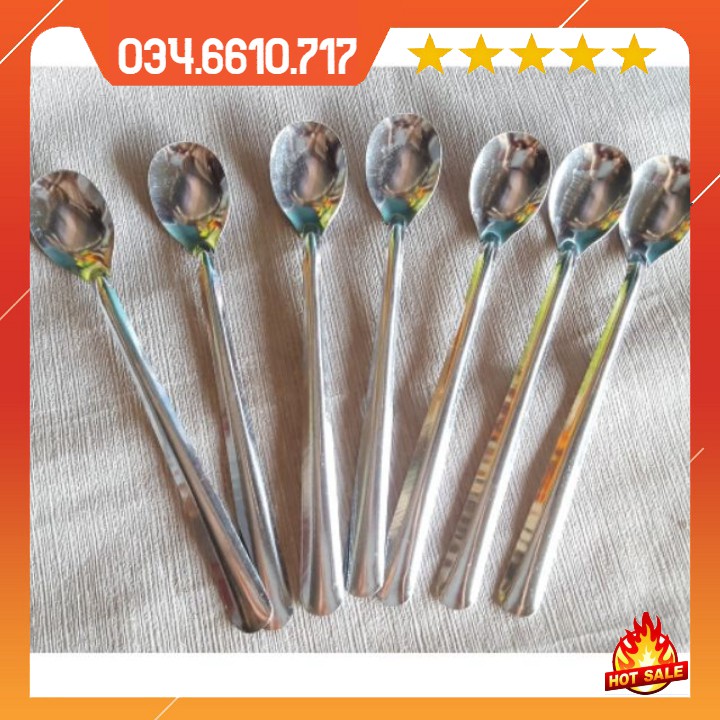 10 muỗng inox sài gòn khuấy cafe cán dài