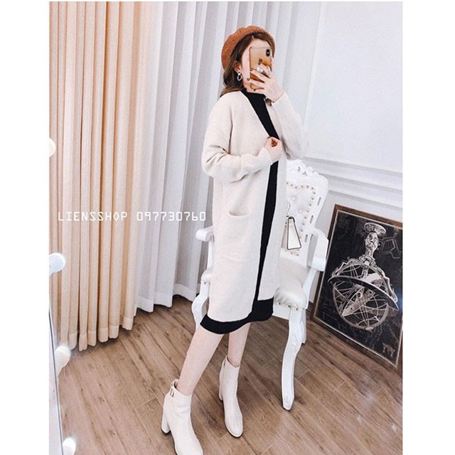 [HÀNG LOẠI 1] Áo khoác cardigan nữ dáng dài chất len mềm mịn xuất sắc dài áo 95cm (Thời trang công sở VIP) (Hàng y hình)