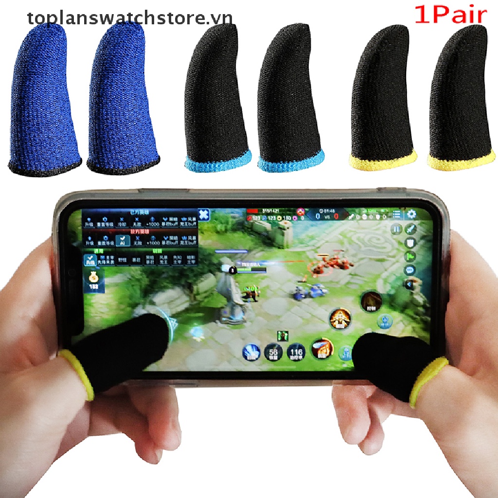 1 Cặp Găng Đeo Ngón Tay Chống Mồ Hôi Khi Chơi Game Trên Điện Thoại