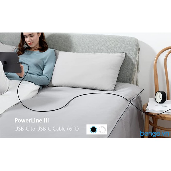 Cáp Truyền Dữ Liệu Điện Thoại Anker PowerLine III USB-C To USB-C 2.0 - Dài 0.9m/1.8m