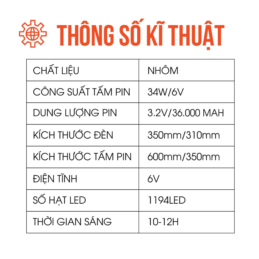 Đèn năng lượng mặt trời 200w trang trí sân vườn  Chính Hãng Tiết Kiệm Điện tuổi thọ 10 năm, đèn solar night