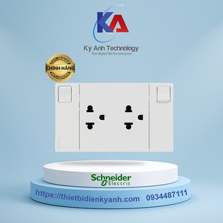 Bộ ổ cắm đôi 3 chấu có công tắc Schneider Avatar On A