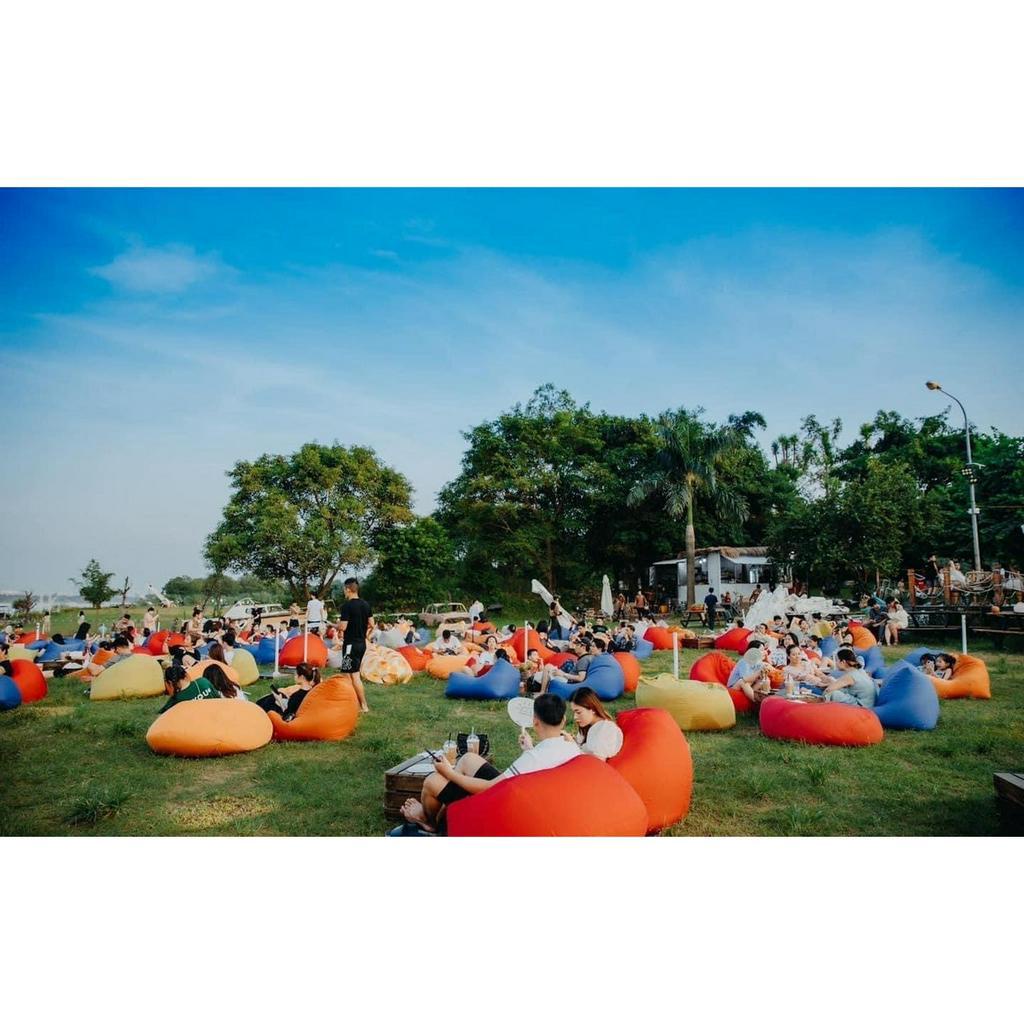 Vỏ ghế lười hạt xốp chống thấm dành cho bãi biển, camping, cafe đủ màu sắc và kích cỡ