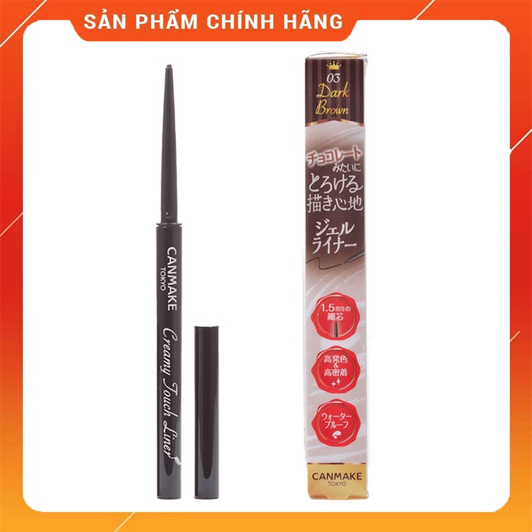 Kẻ Mắt Dạng Gel CANMAKE Creamy Touch Liner, Chống nước, Không lem