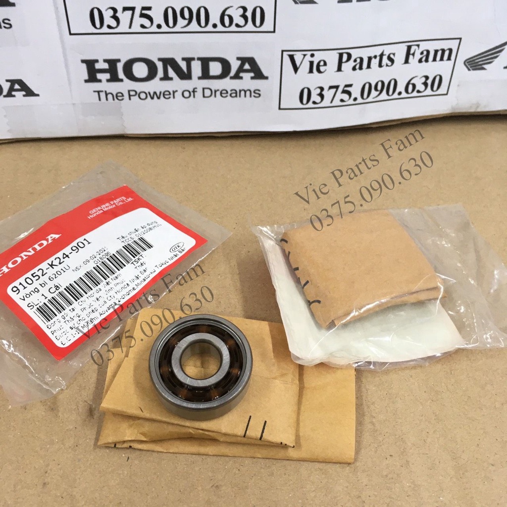 VÒNG BI 6201, BAC ĐAN BÁNH TRƯỚC XE GA HONDA  - HÀNG CHÍNH HÃNG HONDA