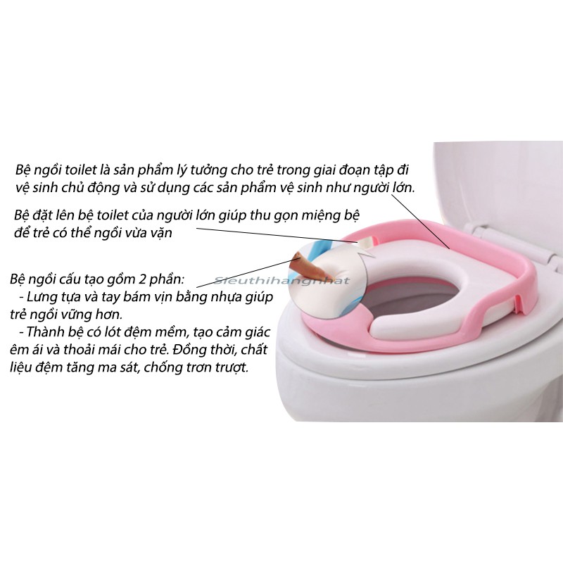 {Chính Hãng} Bệ ngồi toilet chicco màu xanh từ 1 tuổi đến 4 tuổi