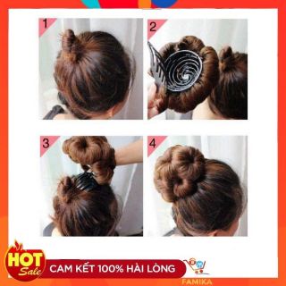 Búi tóc giả hoa tròn cao cấp
