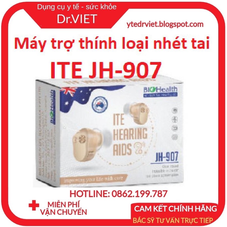 BẢO HÀNH 1 NĂM - MÁY TRỢ THÍNH KHÔNG DÂY ITE BIOHEALTH JH-907 - MÁY ĐIẾC, TAI NGHE TRỢ THÍNH CHO NGƯỜI GIÀ CHÍNH HÃNG