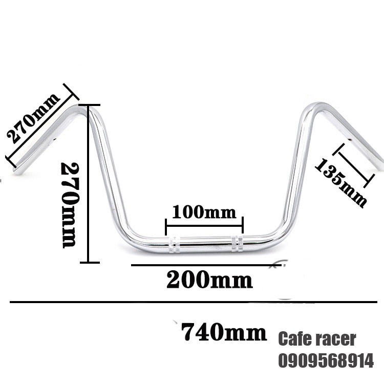 Ghi đông 25mm cao chuyên dùng Harley Rebelt 300 các dòng mô tô cao cấp