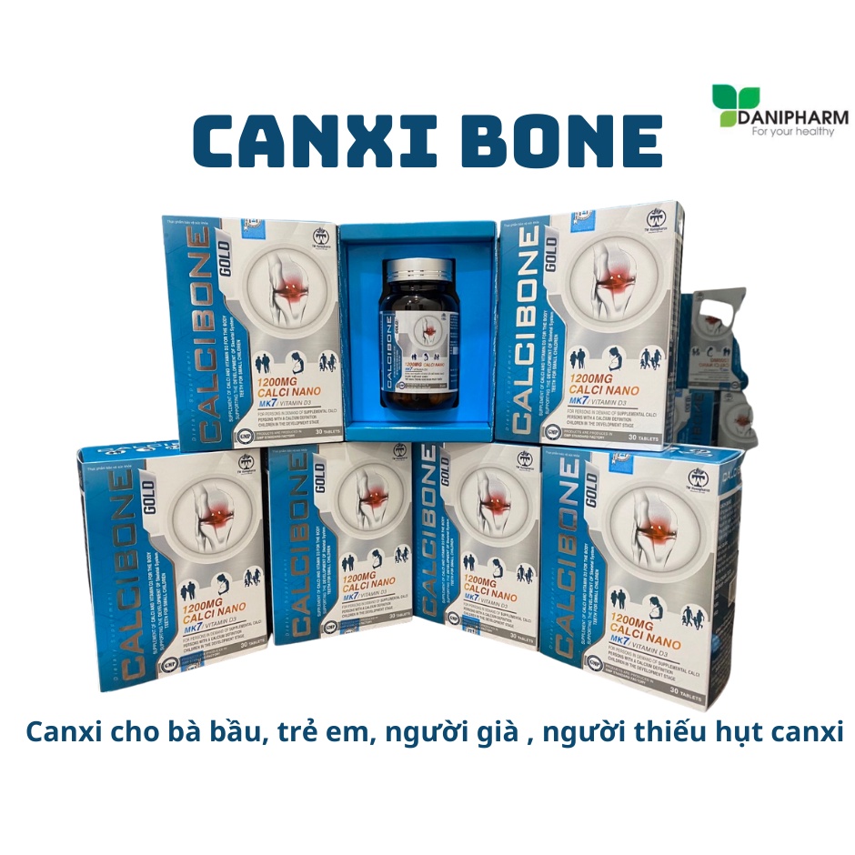 Canxi cho bà bâu &amp; người thiếu hụt Canxi hộp 30v - Calci Bone  kết hợp Vitamin D3, MK7