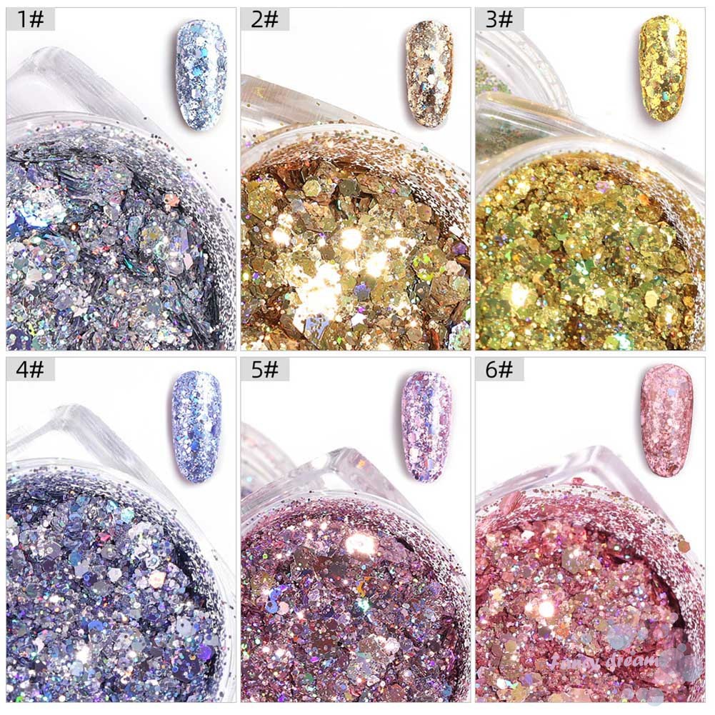 Hạt kim sa lấp lánh đính móng nghệ thuật