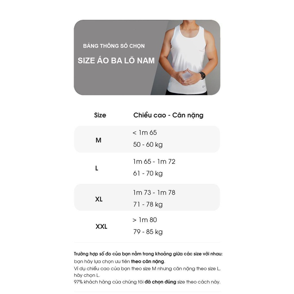 ÁO LÓT BA LỖ NAM - TANKTOP EASIC mềm mại, thoáng khí, thấm hút mổ hôi; phong cách năng động và khỏe khoắn