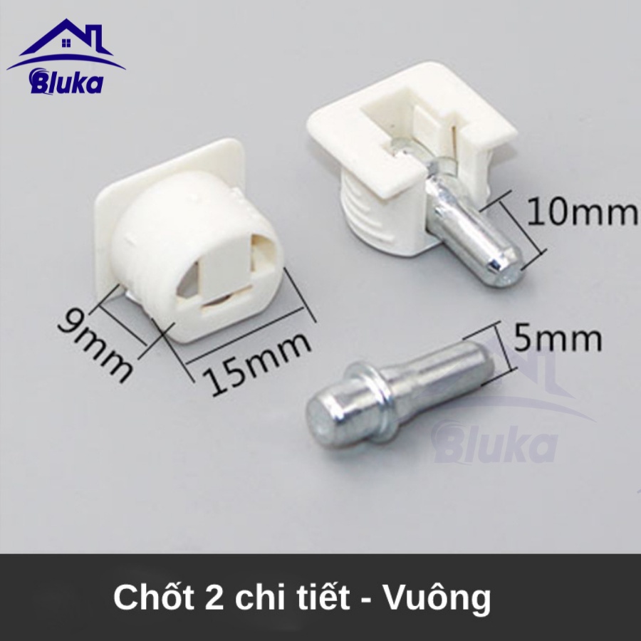 COMBO 500 CHIẾC Chốt Ốc Cam liên kết cam kiều 3 Chốt hãm đợt tròn 3 chi tiết màu trắng đã kèm đủ bộ đi theo