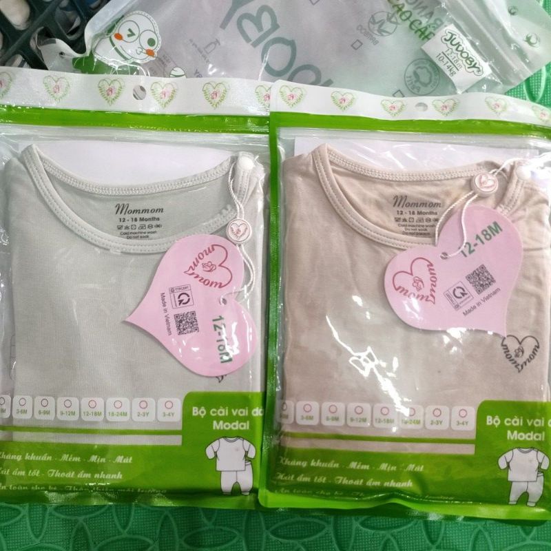 Bộ dài tay cài vai chất sợi tre cao cấp hãng MomMom