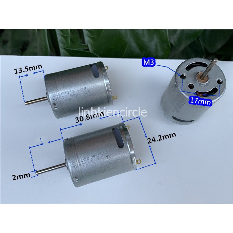 Motor 370 tốc độ cao 3V - 7.4V 12V dùng cho mô hình RC 13500 - 33000 RPM - LK0222