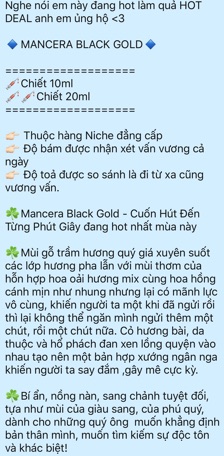 [Mẫu thử] Nước hoa Nam Mancera Black Gold