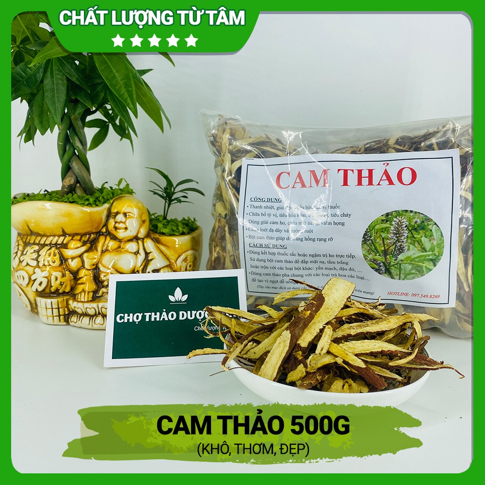 Cam thảo 500g (Cam thảo lát khô, thơm, đẹp, thanh nhiệt, dưỡng nhan)- Chợ Thảo Dược Việt