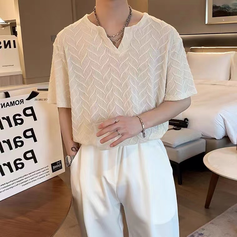 Áo Thun Tay Ngắn Dáng Rộng Màu Sắc Đơn Giản Phong Cách Hàn Quốc Cho Nam Giới Simple áo phông rộng Fashion áo thun nam tay lỡ bigsize áo phông trắng áo kiểu Nam lụa Sọc