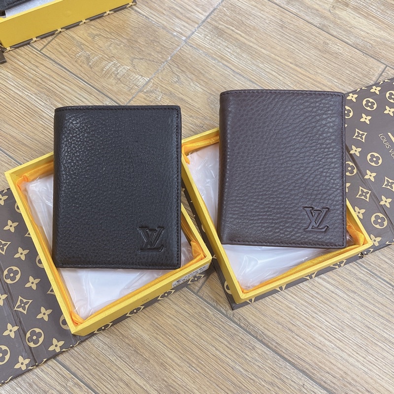 Ví nam,bóp nam da mềm, kèm hộp, logo in chìm