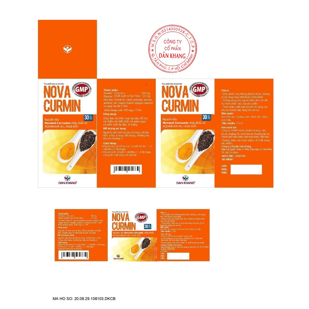 Viên Uống Tinh Chất Nghệ Hỗ Trợ Bảo Vệ Dạ Dày Novacurmin Hủ 30 Viên | BigBuy360 - bigbuy360.vn