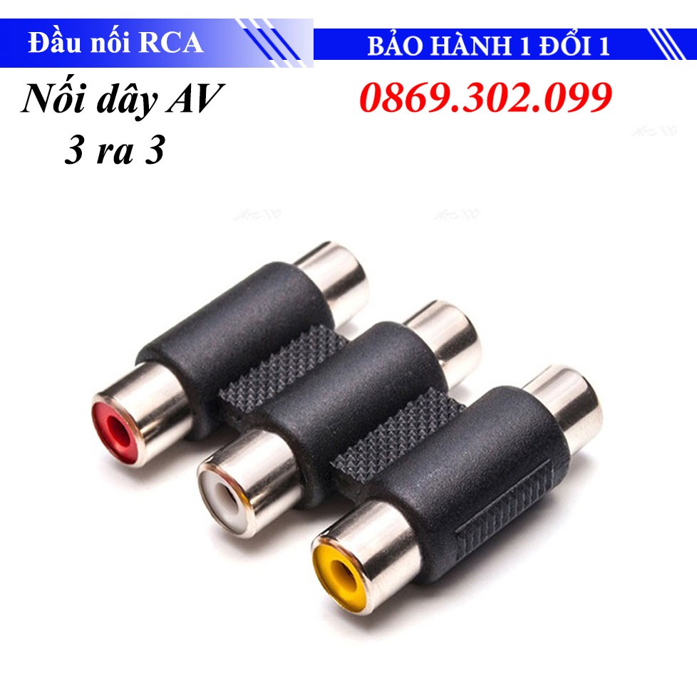 Khớp nối dây AV 3 ra 3 - Đầu nối RCA nhỏ gọn, dễ dàng sử dụng