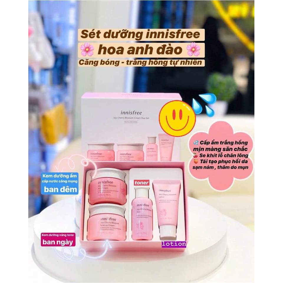 SET DƯỠNG ẨM VÀ DƯỠNG SÁNG NÂNG TONE DA 𝐈𝐧𝐧𝐢𝐬𝐟𝐫𝐞𝐞 𝐉𝐞𝐣𝐮 𝐂𝐡𝐞𝐫𝐫𝐲 𝐁𝐥𝐨𝐬𝐬𝐨𝐦