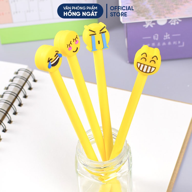 Bút bi cute cảm xúc, bút bi nước mực gel đen ngòi 0.5mm nhiều màu dễ thương đồ dùng học tập văn phòng phẩm B29