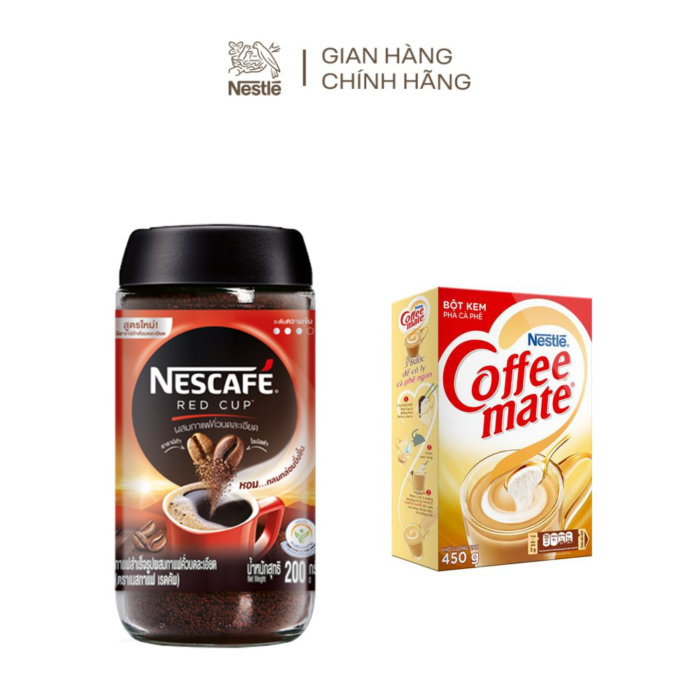 Combo 1 hộp bột kem pha café Coffee Mate (450g) + 1 hũ cà phê Nescafé Red Cup (200g)