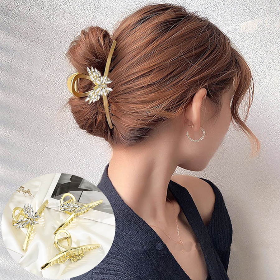 Korean Metal Butterfly Hair Clip Crystal Rhinestone Woman Big Ponytail Holder Hairpin Hair Accessories
