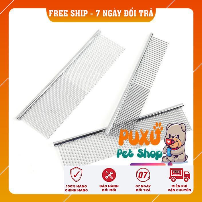 LƯỢC CHẢI LÔNG CHÓ ✔️BÁN BUÔN✔️  Inox Giúp Bạn Gở Rối Làm Mượt Lông Cho Bé Kích Thước 19X3CM