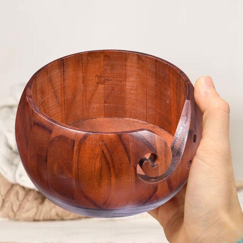 Hộp Đựng Cuộn Chỉ Đan Bằng Gỗ Tự Nhiên Tiện Dụng