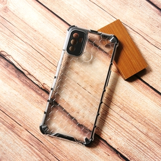 Ốp Lưng Nhựa Cứng Chống Sốc Thiết Kế Trong Suốt Họa Tiết Tổ Ong Độc Đáo Cho Oppo A53