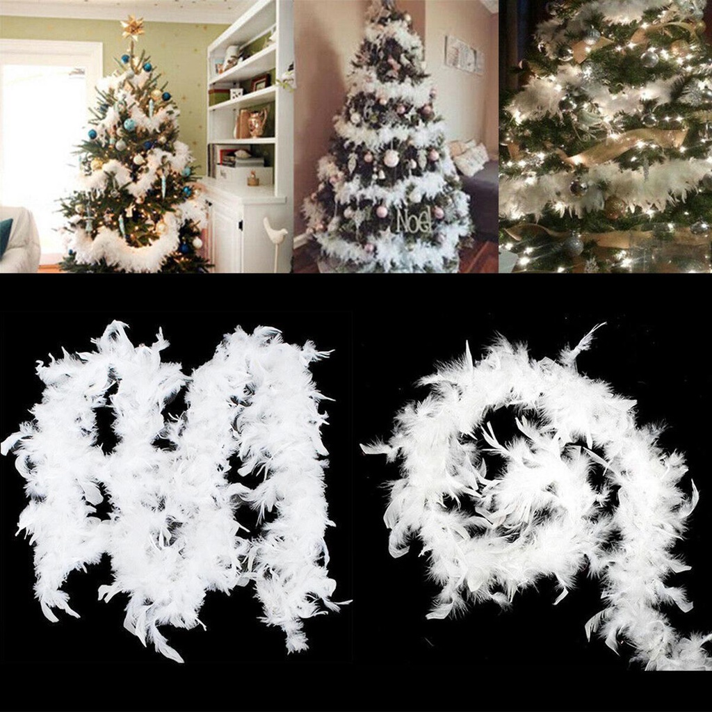 Dây ruy băng lông vũ trắng 2m trang trí đa dụng