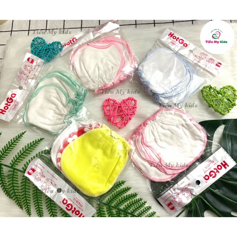 (Chính Hãng Hotga ) SET 3 ĐÔI BAO TAY SƠ SINH COTTON 0-5 THÁNG