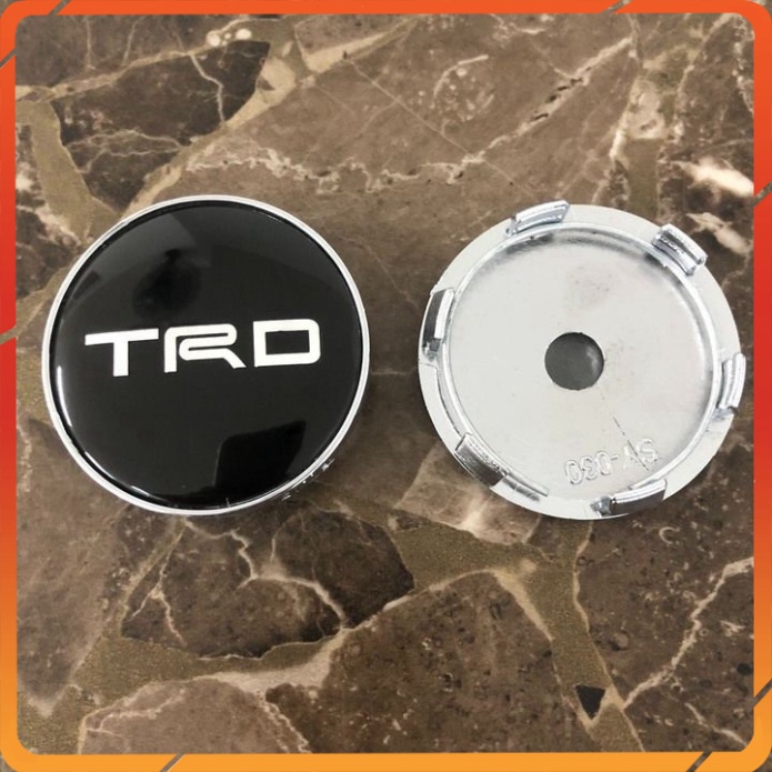 Logo chụp mâm, ốp lazang bánh xe ô tô Toyota Fortuner TRD đường kính 60mm