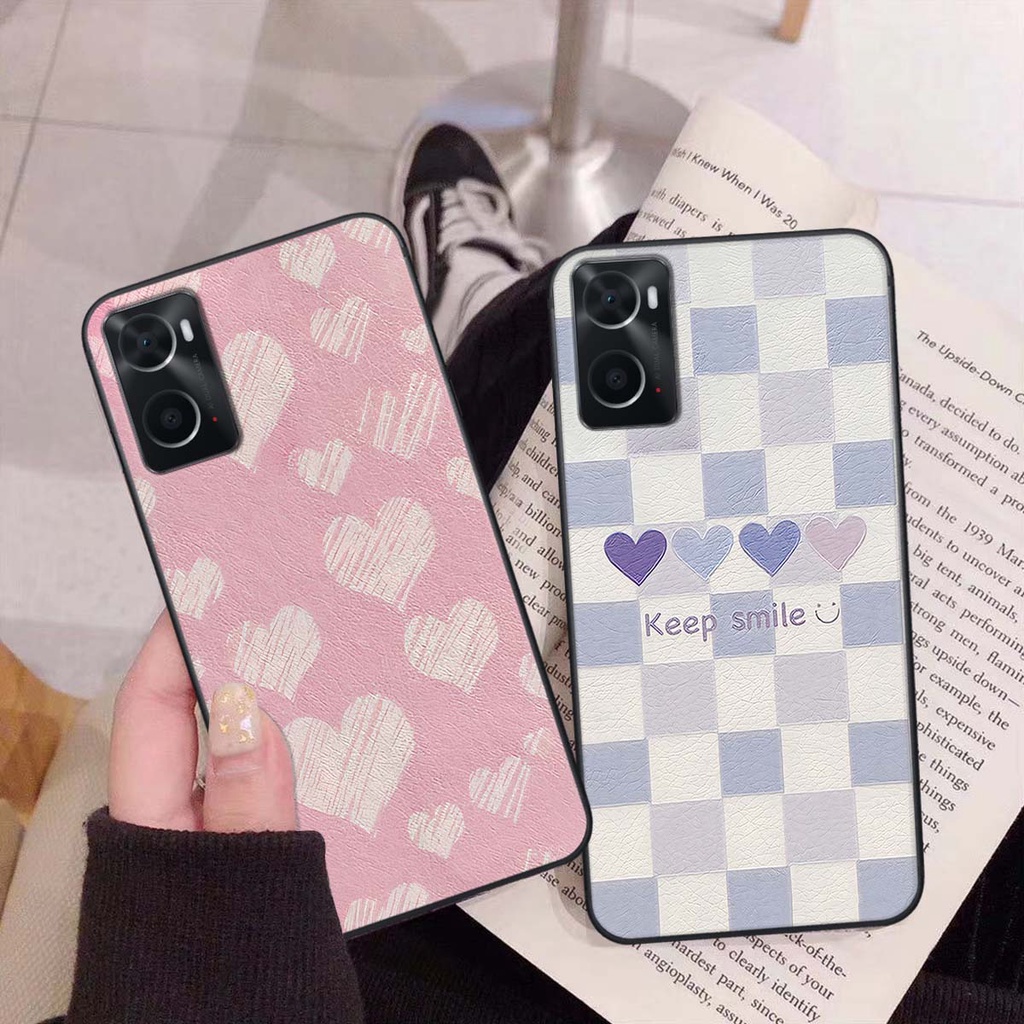 Ốp Oppo A76 caro trái tim cá tính, thời trang siêu đẹp, siêu phong cách