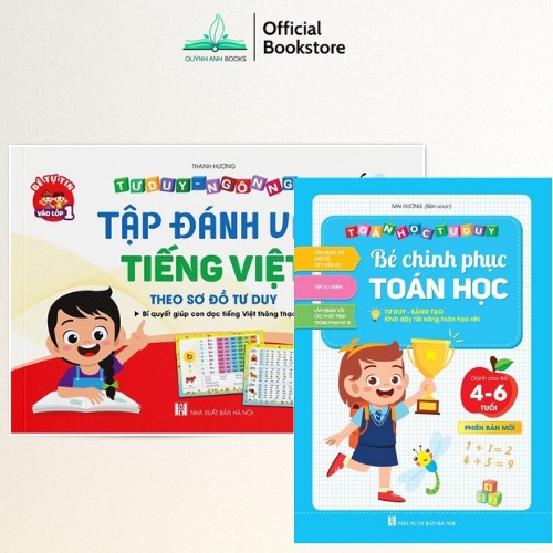 Sách - Combo Bé Chinh Phục Toán Học, Tập Đánh Vần Tiếng Việt Theo Sơ Đồ Tư Duy Phiên Bản Mới 5.0 - NPH Việt Hà