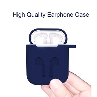 Vỏ silicon kèm móc bảo vệ cho hộp đựng tai nghe Bluetooth Airpod