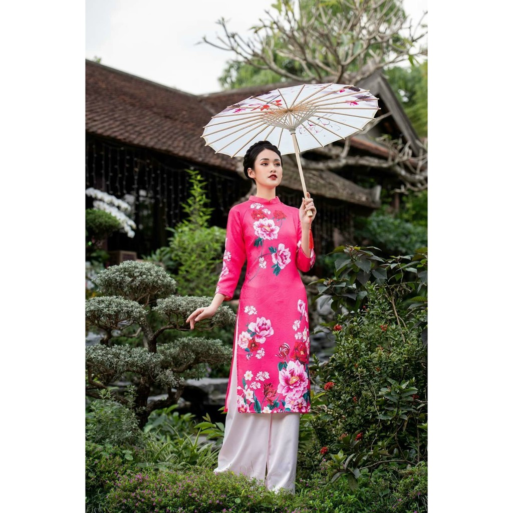 Áo dài gấm 💝FREESHIP💝 Áo dài cách tân