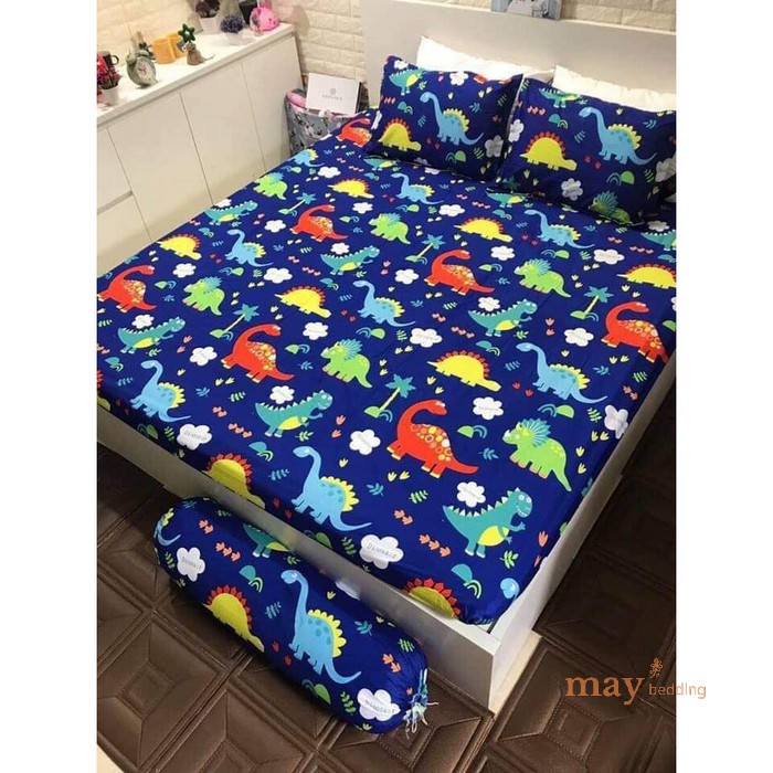 Bộ ga gối cotton poly May bedding nhiều kích thước giường 1m2 1m6 1m8 2m2 mẫu khủng long