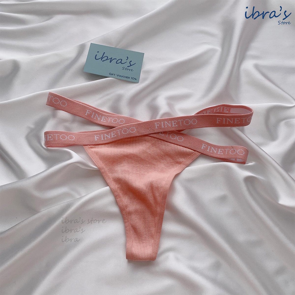 iBRA's Store Quần lót lọt khe nữ sexy dây hông cotton trơn thoáng khí Đồ lót cạp thấp gợi cảm vải mềm mại thoáng khí