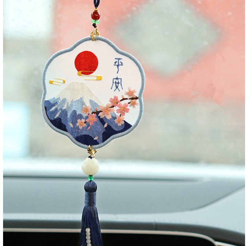 Thêu Handmade/Phụ Kiện/Mặt phụ kiện tranh treo móc khóa/túi xách kiêm thẻ kẹp sách thêu họa tiết cổ trang thủ công tự làm cho nữ