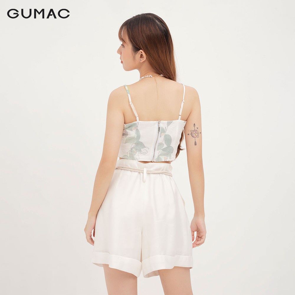 [Mã WABRGU50 giảm 10% đơn 250K] Áo croptop nữ in lá GUMAC màu xanh, đủ size, trẻ trung AA12152