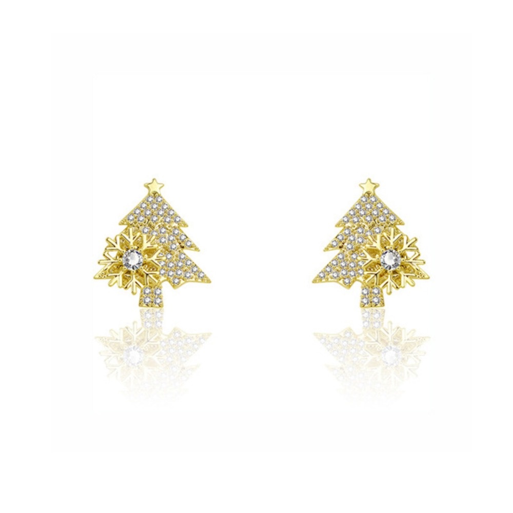 Bông Tai Dáng Dài Hình Cây Thông / Bông Tuyết Xoay Được Thanh Lịch Cho Nữ