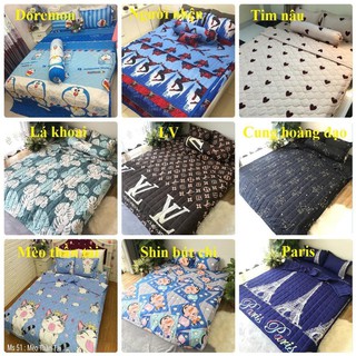 Bộ ga + 2 gối  cotton poly cute 1m6 - 1m8