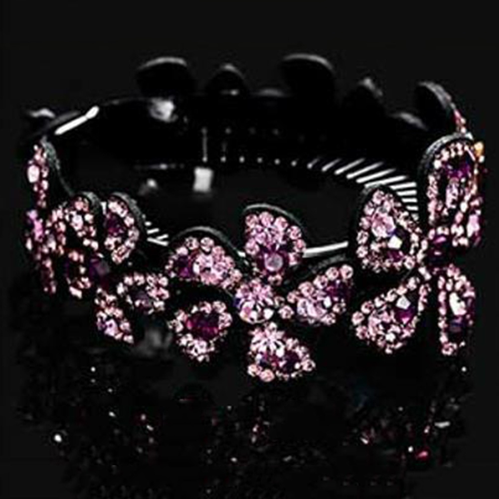 Kẹp Tóc Dạng Xoắn Đính Đá Hình Hoa Thời Trang Cho Nữ